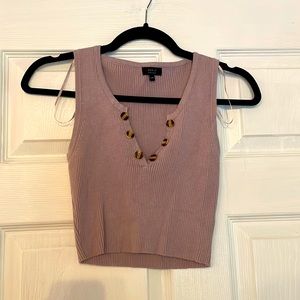 Cropped lilac sweater tank top